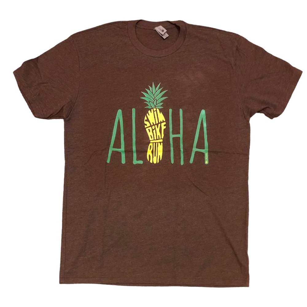 Pineapple Aloha | Shoe Print | Swim Bike Run | Soft Poly/Cotton Unisex Tee